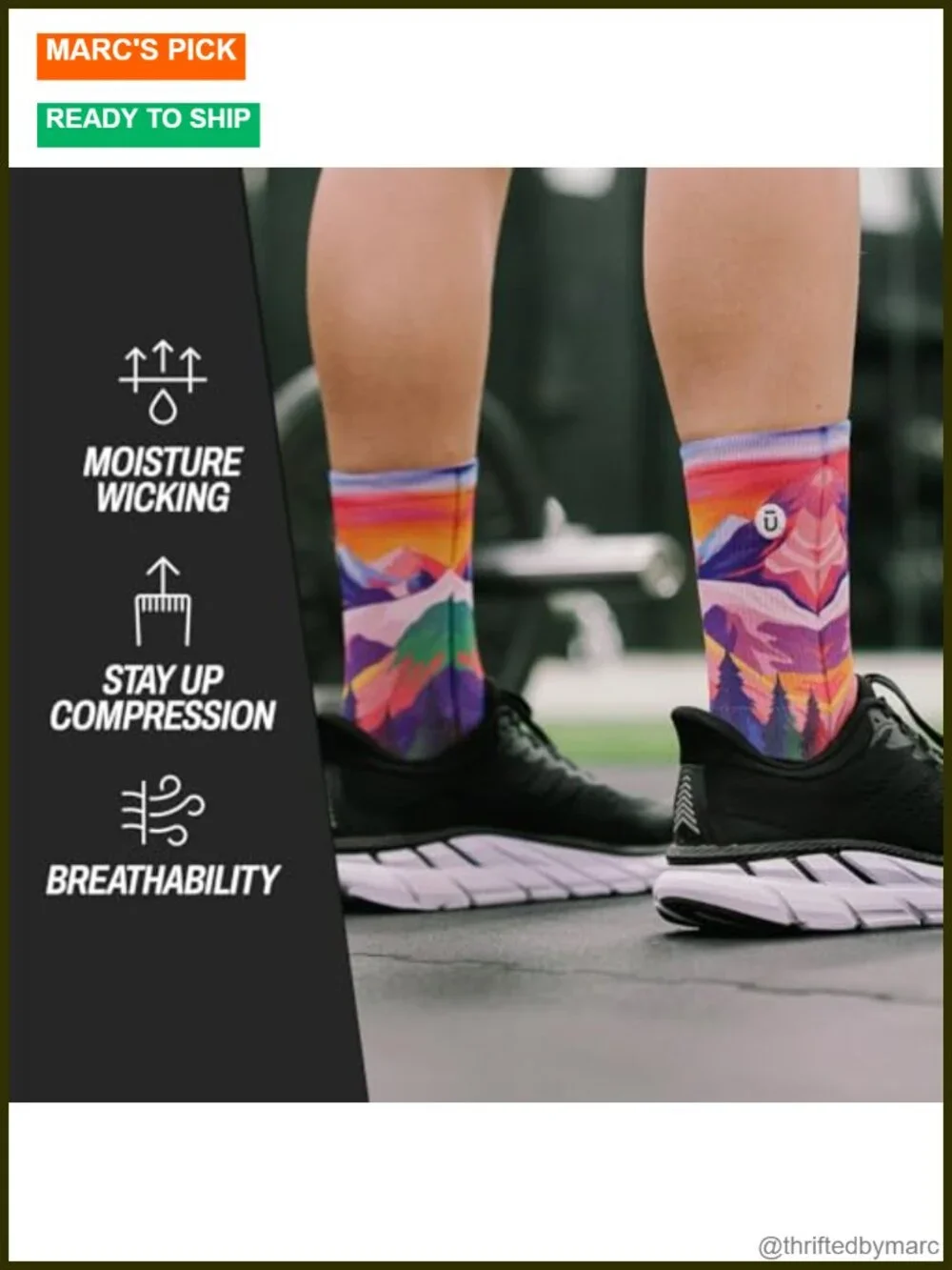 Outway Novelty Crew Socks Moisture-Wicking Athletic Calf Socks Arch Support